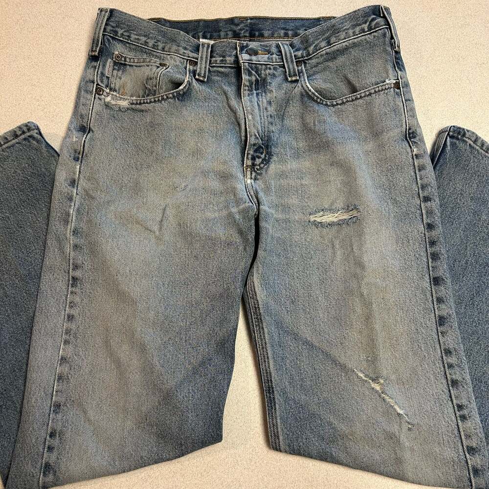 Carhartt Traditional Fit Jeans 34x32 Distressed Denim